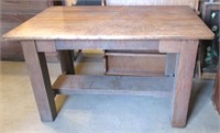 Antique Oak Library Table w/Drawer