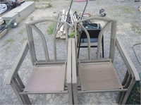6 OUTDOOR CHAIRS NO CUSHIONS
