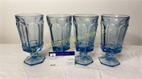 4 Fostoria glass Virginia light blue tea glasses