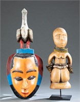 2 West African Style Figural Objects, 20th c.