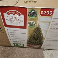 7.5ft Pre-Lit Ellston Quick et Pine Christmas Tree