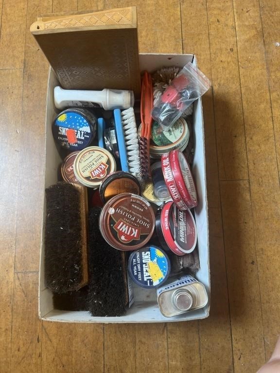 LOT OF SHOE SHINE SUPPLIES