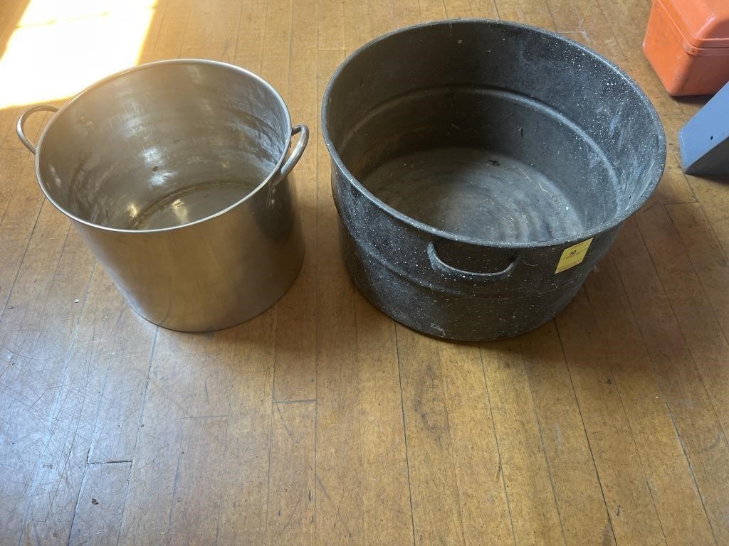 2 LARGE CANNING POTS