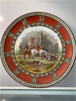 Early Nippon Moriage Fox Hunting Plate as found