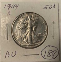 1944 D Walking Liberty  Half Dollar
