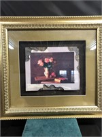 Pair of framed portraits of flowers