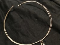 Sterling Silver & CZ Choker Necklace