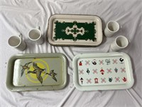 Vintage Serving Trays & (12) Syracuse China