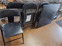 Lot of 4 black chairs and table
