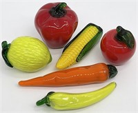 6pc Glass Fruits & Vegetables