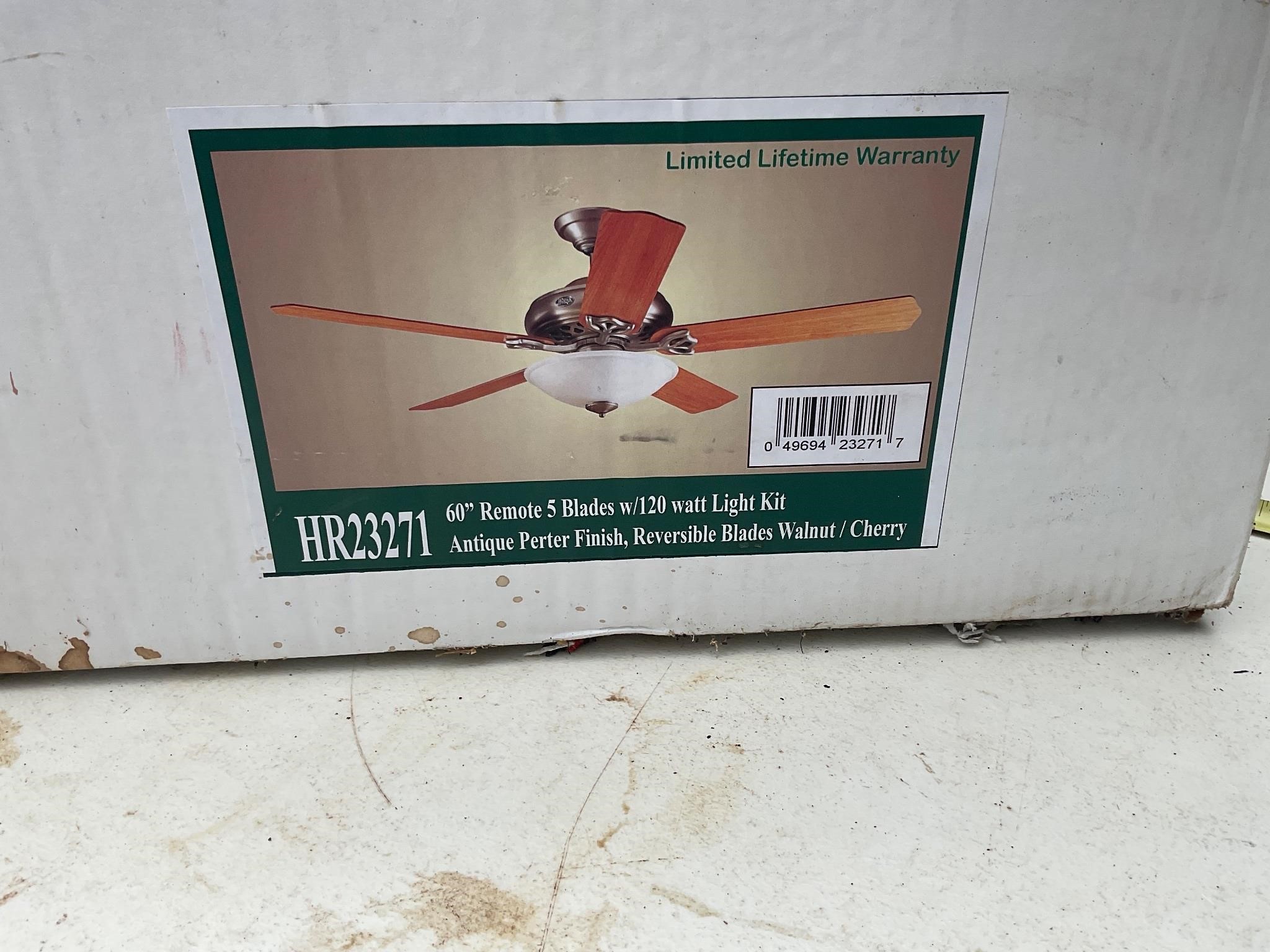 Hunter 60” Ceiling Fan- unopened