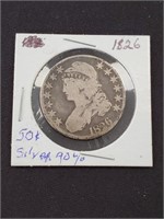 1826 Silver Capped Bust Half Dollar.