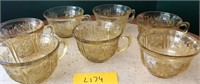 R - LOT OF 7 VINTAGE GLASS CUPS (L174)