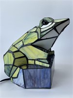 Stained Glass Frog Lamp 10in T x 7.5in W x 9in D