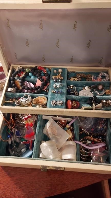 Box of vintage jewelry