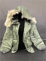Medium Jacket with Synthetic Fur Trim on Hood