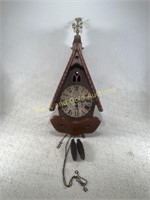 Vintage Wooden Clock With Weights