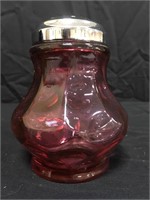 Fenton Cranberry Coin Glass Spice Shaker