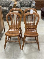 4 Matching Walnut Bentwood Chairs PU ONLY