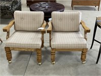 Pair of Oak Chairs PU ONLY