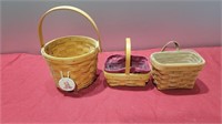 3 longaberger baskets