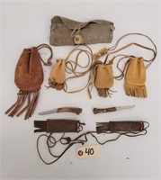 Lot of Leather Pouches an sheaths