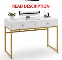 Tribesigns Computer Desk  47 inch  White / Gold