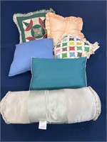 (6) Throw pillows, 2 are handmade