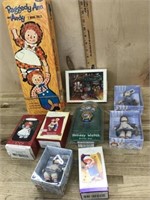 Box of Raggedy Ann ornaments/ watch and magic