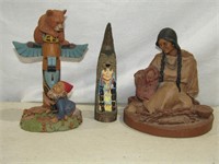 Resin Indian Figurines Left Is 8" T