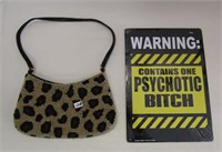 Beaded Purse Animal & Warning Sign