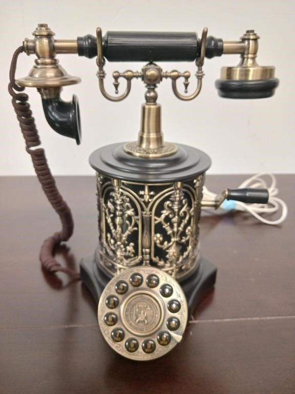 Corded Telephone, Antique Retro Push Dial Button