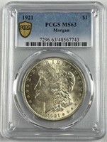 1921 Morgan Silver Dollar MS63 PCGS