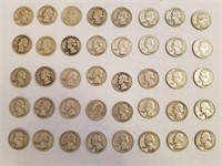 40 Washington Silver Quarters