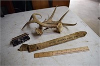 Old Marbles Gun Rod, Deer Horns, Japan Binoculars