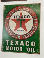 MODERN REPOP "TEXACO GREEN MOTOR OIL" SIGN