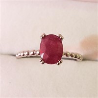 $140 Silver Rhodium Plated Ruby Ring
