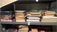 Shelf lot of books & DVDs