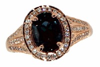 14k Gold 3.14 ct Oval Alexandrite & Diamond Ring