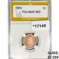 1893 Indian Head Cent PGA MS65 RED