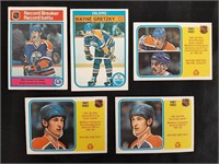 1982-83 O Pee Chee NHL Wayne Gretzky Cards (5)