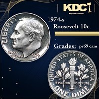 Proof 1974-s Roosevelt Dime 10c Grades GEM++ Proof