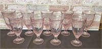 BOX LOT: 9 PCS NORITAKE SWEET SWIRL PINK GLASSES