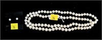 32" 8-9mm freshwater pearl necklace with matching