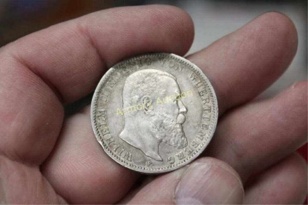 1908 GERMAN 900 SILVER COIN