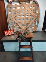 Tobacco Basket and Decorative Step Stool
