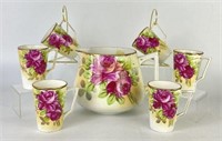 Nippon Hand Painted Porcelain Pitcher & Mugs