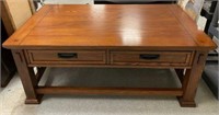 Cherry Finish Coffee Table with 2 Drawers