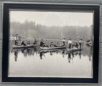 Boats on CDA River (1885) Framed Print