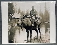 Miner Riding Moose Print